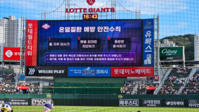'온열질환 사고 막는다' KBO, 역대급 폭염에 '클리닝 타임' 연장 등 대응책 마련
