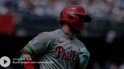 하퍼 홈런포 앞세운 필라델피아, '저지 결장' 양키스 또 완파