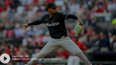 카브레라 '11K' 올시즌 최고 역투...마이애미, 애틀랜타에 완승